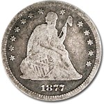 1877 Liberty Seated Quarter VG