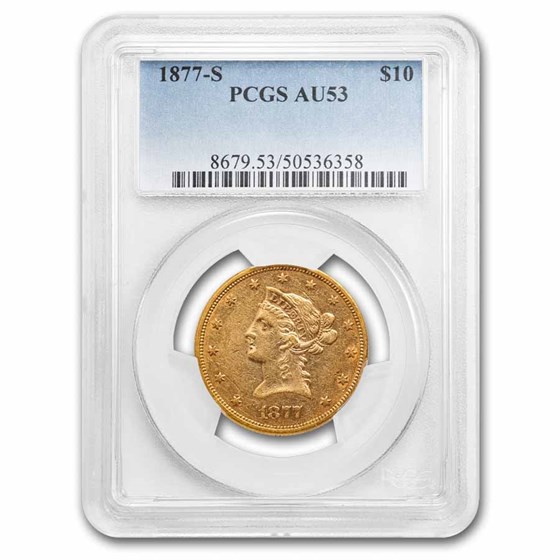1877-S $10 Liberty Gold Eagle AU-53 PCGS