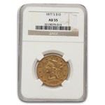1877-S $10 Liberty Gold Eagle AU-55 NGC