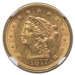1877-S $2.50 Liberty Gold Quarter Eagle AU-58 NGC