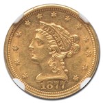 1877-S $2.50 Liberty Gold Quarter Eagle MS-61 NGC