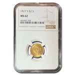 1877-S $2.50 Liberty Gold Quarter Eagle MS-62 NGC