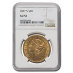 1877-S $20 Liberty Gold Double Eagle AU-55 NGC