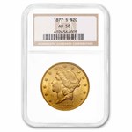 1877-S $20 Liberty Gold Double Eagle AU-58 NGC
