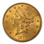 1877-S $20 Liberty Gold Double Eagle AU-58 PCGS CAC