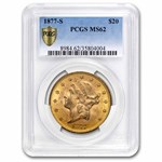 1877-S $20 Liberty Gold Double Eagle MS-62 PCGS