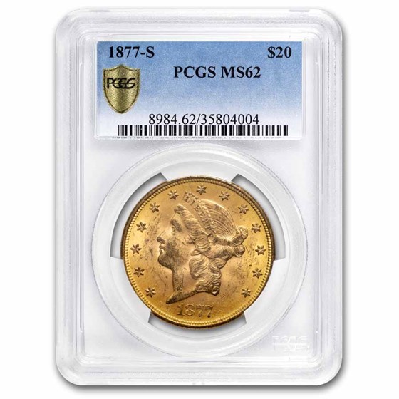1877-S $20 Liberty Gold Double Eagle MS-62 PCGS 1877-S $20 Liberty Gold Double Eagle MS-62 PCGS