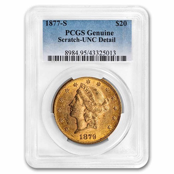 1877-S $20 Liberty Gold Double Eagle UNC Details PCGS 1877-S $20 Liberty Gold Double Eagle UNC Details PCGS