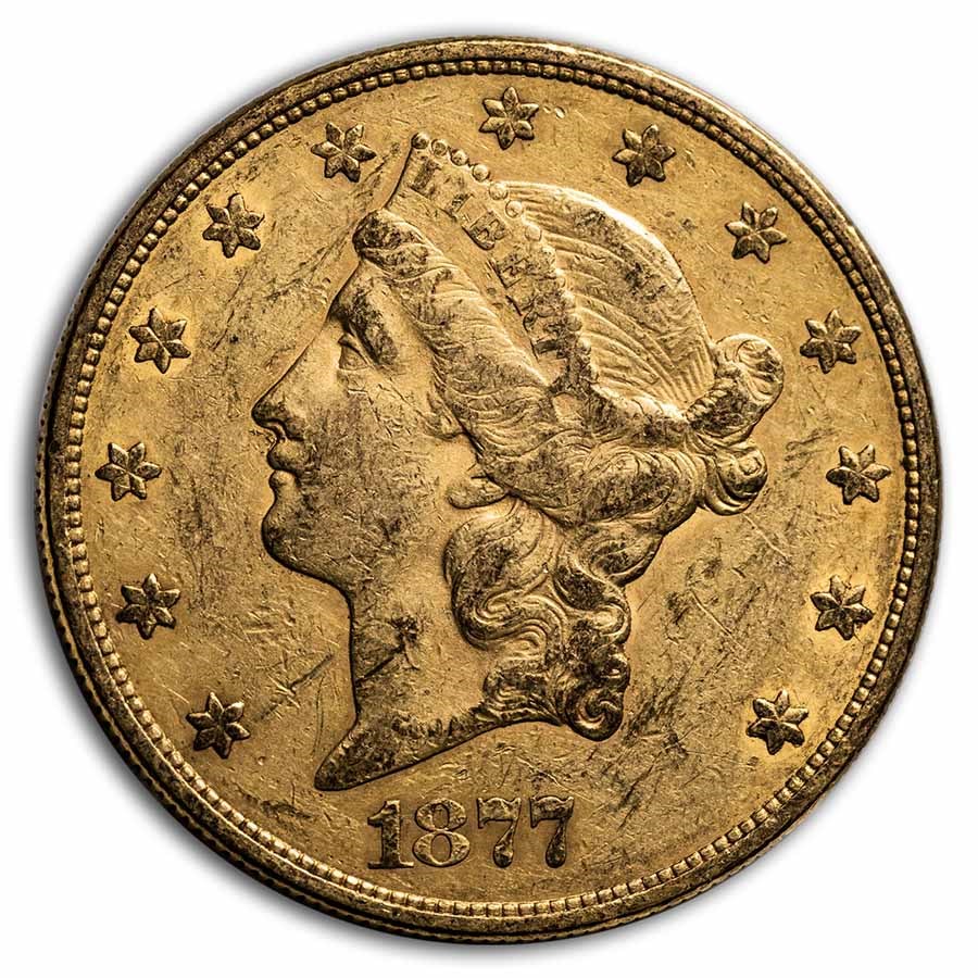 1877-S $20 Liberty Gold Double Eagle XF