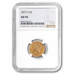 1877-S $5 Liberty Gold Half Eagle AU-55 NGC