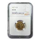 1877-S $5 Liberty Gold Half Eagle AU-58 NGC
