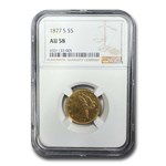 1877-S $5 Liberty Gold Half Eagle AU-58 NGC