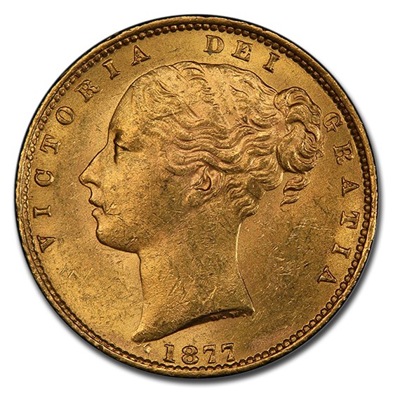 1877-S Australia Gold Sovereign Young Victoria MS-62+ PCGS 1877-S Australia Gold Sovereign Young Victoria MS-62+ PCGS
