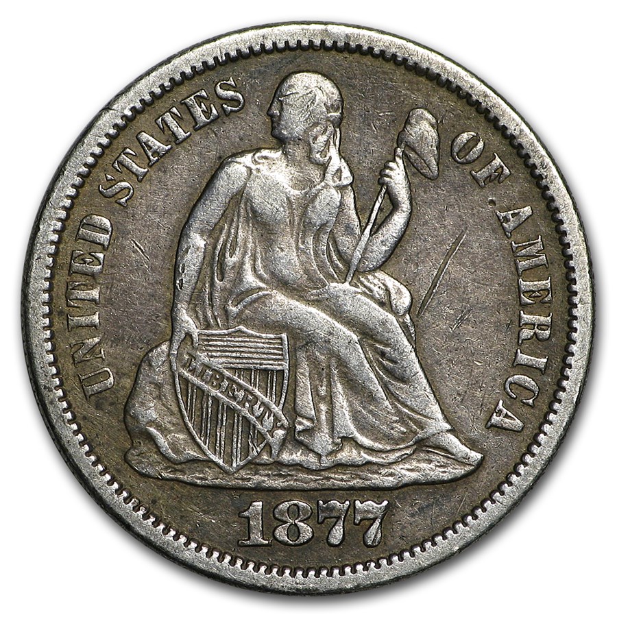 1877-S Liberty Seated Dime VF
