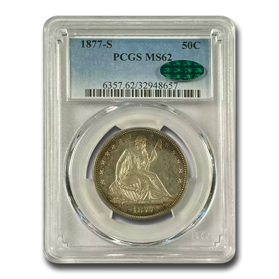 1877-S Liberty Seated Half Dollar MS-62 PCGS CAC 1877-S Liberty Seated Half Dollar MS-62 PCGS CAC