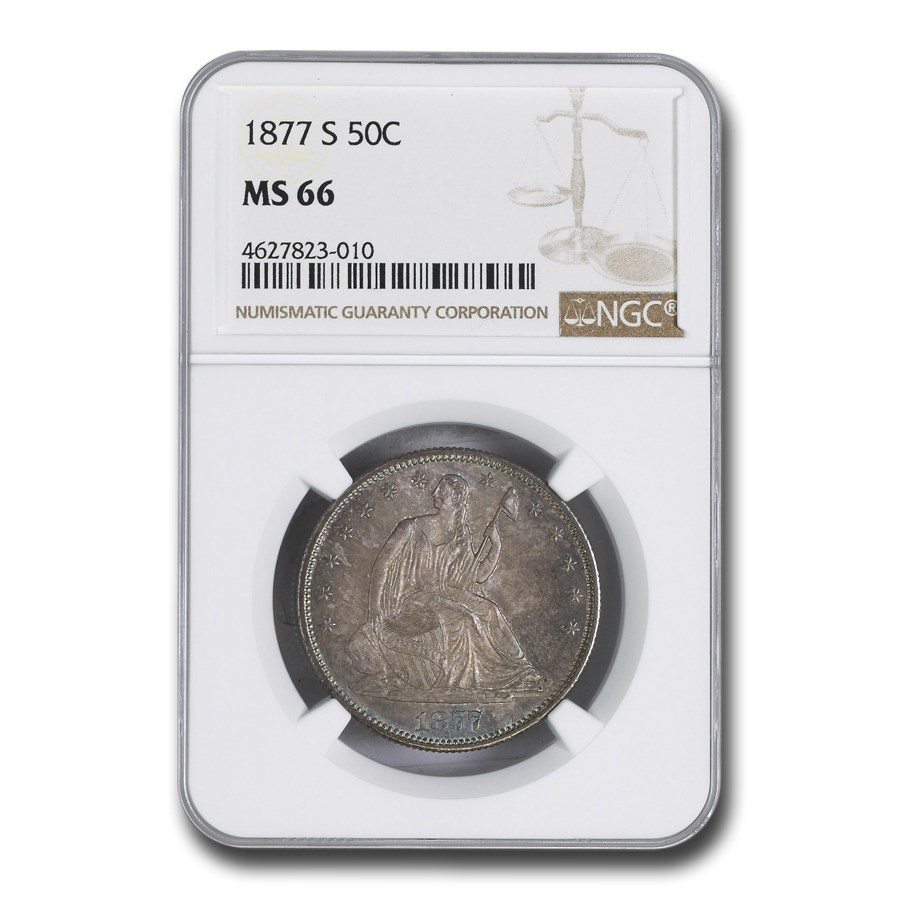 1877-S Liberty Seated Half Dollar MS-66 NGC