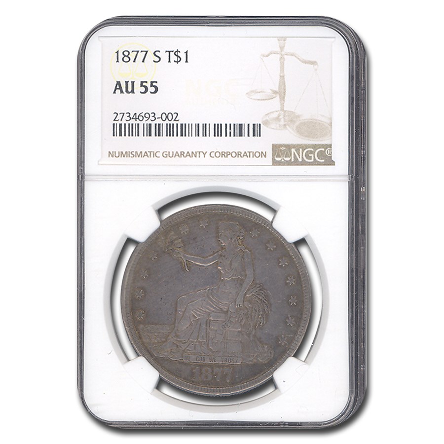 1877-S Trade Dollar AU-55 NGC