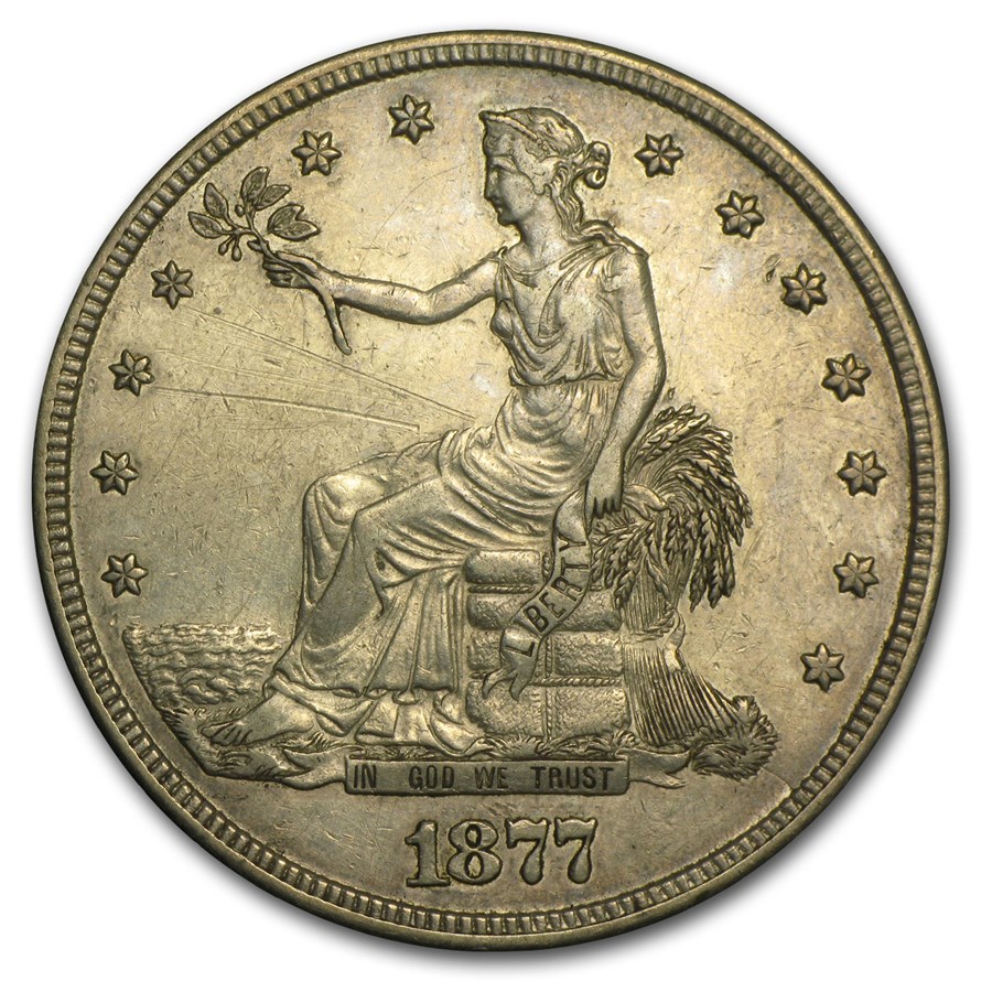 1877-S Trade Dollar AU Details (Cleaned)