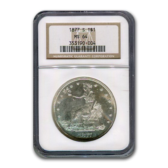 1877-S Trade Dollar MS-64 NGC 1877-S Trade Dollar MS-64 NGC