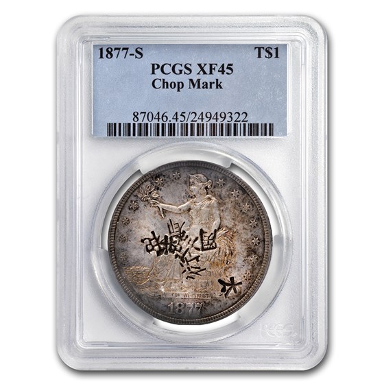 1877-S Trade Dollar XF-45 PCGS (Chopmark) 1877-S Trade Dollar XF-45 PCGS (Chopmark)