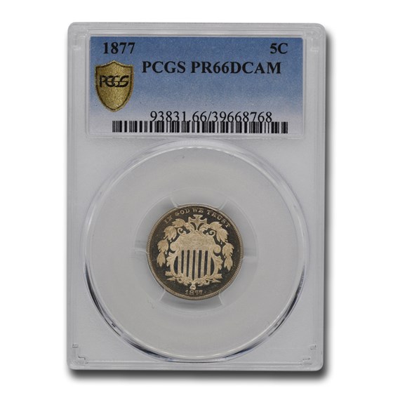 1877 Shield Nickel PR-66 DCAM PCGS 1877 Shield Nickel PR-66 DCAM PCGS