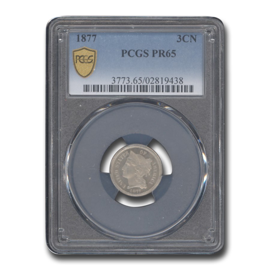 1877 Three Cent Nickel PR-65 PCGS