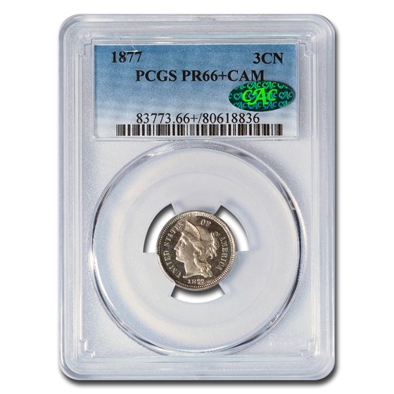 1877 Three Cent Nickel PR-66+ Cameo PCGS CAC