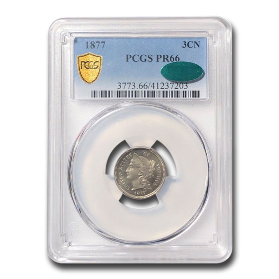 1877 Three Cent Nickel PR-66 PCGS CAC 1877 Three Cent Nickel PR-66 PCGS CAC