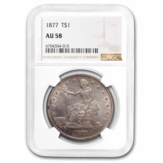 1877 Trade Dollar AU-58 NGC 1877 Trade Dollar AU-58 NGC