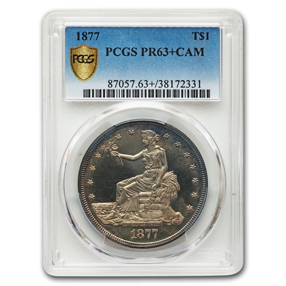 1877 Trade Dollar PR-63+ Cameo PCGS 1877 Trade Dollar PR-63+ Cameo PCGS