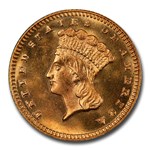 1878 $1 Indian Head Gold MS-66+ PCGS CAC