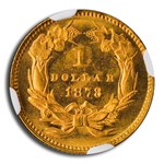 1878 $1 Indian Head Gold MS-67 NGC