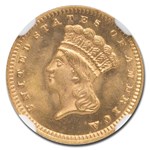 1878 $1 Indian Head Gold MS-67 NGC