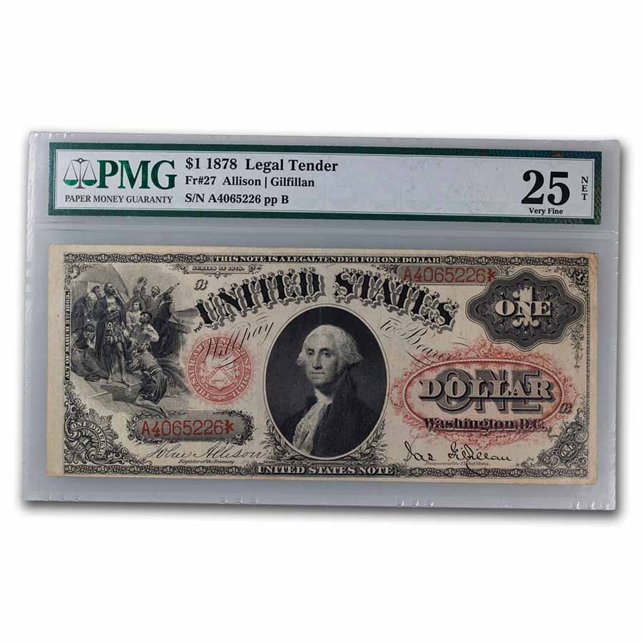 Pmg 1.net Buy 1878 $1 Legal Tender George Washington VF-25 PMG (Fr#27) NET | APMEX