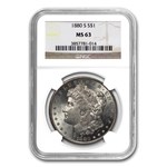 1878-1904 Morgan Dollars MS-63 NGC (10 Different Dates/Mints)