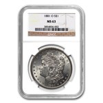1878-1904 Morgan Dollars MS-63 NGC (10 Different Dates/Mints)