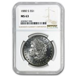 1878-1904 Morgan Dollars MS-63 NGC (20 Different Dates/Mints)