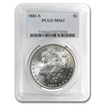1878-1904 Morgan Dollars MS-63 PCGS (10 Different Dates/Mints)