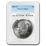 1878-1904 Morgan Dollars MS-63 PCGS (5 Different Dates/Mints)