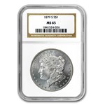1878-1904 Morgan Dollars MS-65 NGC (5 Different Dates/Mints)