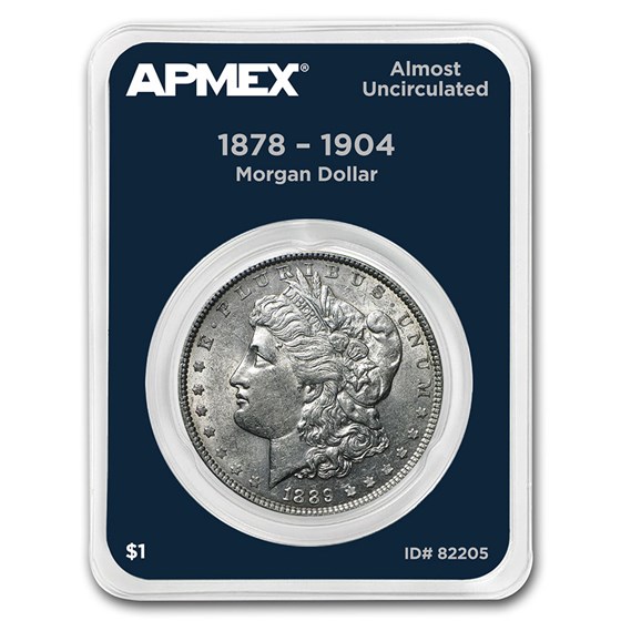 1878-1904 Morgan Silver Dollar APMEX Card AU (Random Year) 1878-1904 Morgan Silver Dollar APMEX Card AU (Random Year)