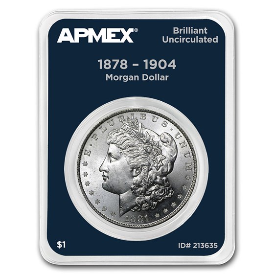 1878-1904 Morgan Silver Dollar APMEX Card BU (Random Year)