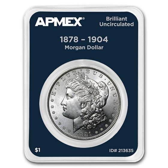 1878-1904 Morgan Silver Dollar APMEX Card BU (Random Year) 1878-1904 Morgan Silver Dollar APMEX Card BU (Random Year)
