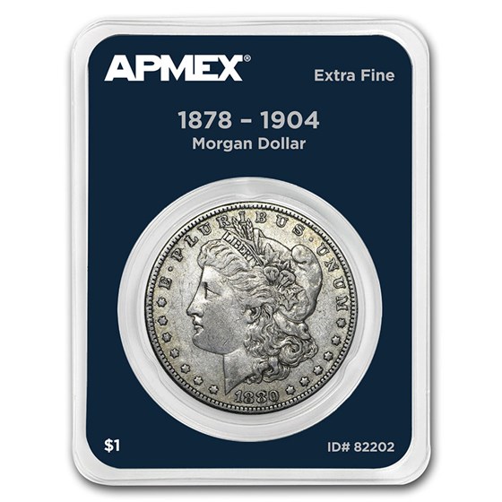 1878-1904 Morgan Silver Dollar APMEX Card XF (Random Year) 1878-1904 Morgan Silver Dollar APMEX Card XF (Random Year)