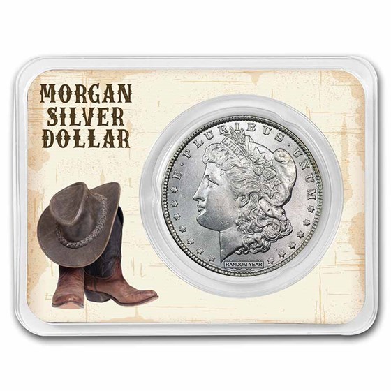 1878-1904 Morgan Silver Dollar Boot & Hat Card BU