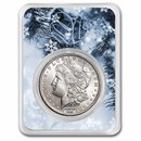 1878-1904 Morgan Silver Dollar BU - w/Christmas Tree Card