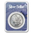 1878-1904 Morgan Silver Dollar BU - w/Happy Holidays Card