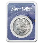 1878-1904 Morgan Silver Dollar BU - w/Happy Holidays Card