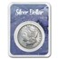 1878-1904 Morgan Silver Dollar BU - w/Happy Holidays Card