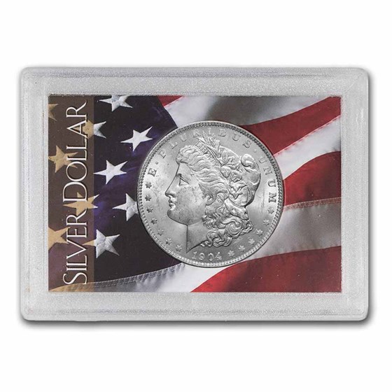 1878-1904 Morgan Silver Dollar BU - w/Harris Holder, Flag Design 1878-1904 Morgan Silver Dollar BU - w/Harris Holder, Flag Design